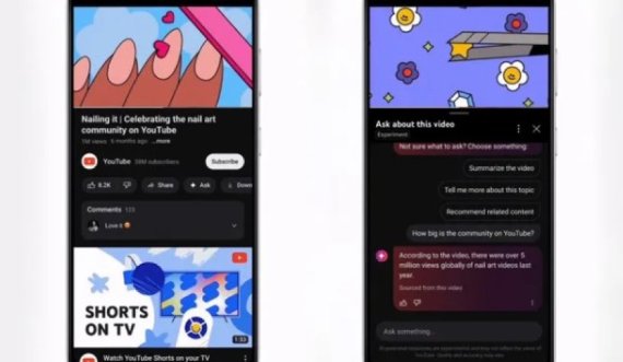 YouTube po teston një chatbot që do t’ju jap informacione për përmbajtjen e videove