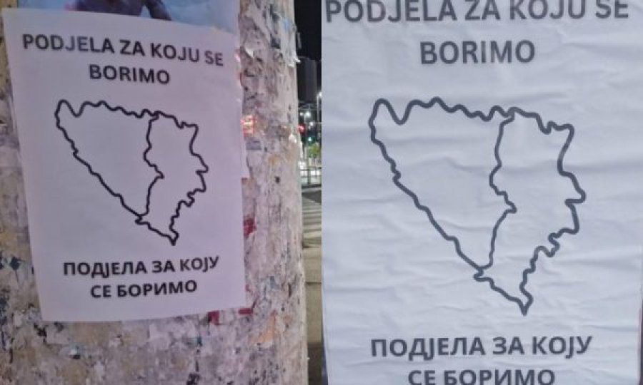 Tuzla mbushet me postera provokues, paraqitet ndarja e Bosnjës dhe Hercegovinës midis Serbisë dhe Kroacisë