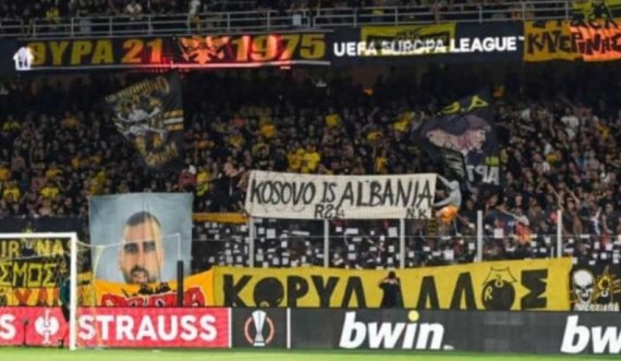 AEK-u reagon për banerin 'Kosova është Shqipëri', paralajmëron masa të ashpra