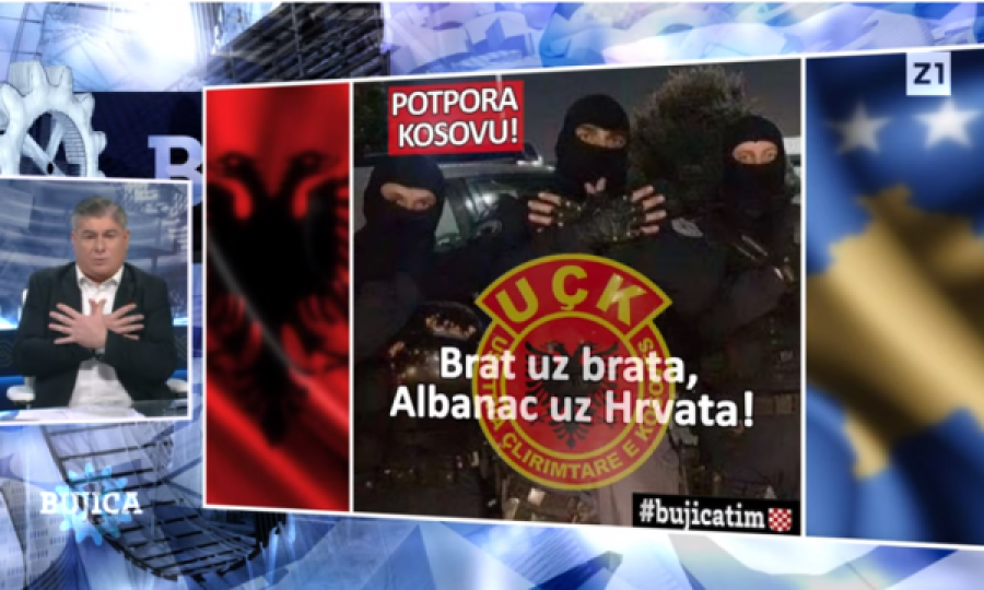 Gazetari kroat e bën shqiponjën në emision, përshendet njësitë speciale, krerët e UÇK-së dhe Kurtin