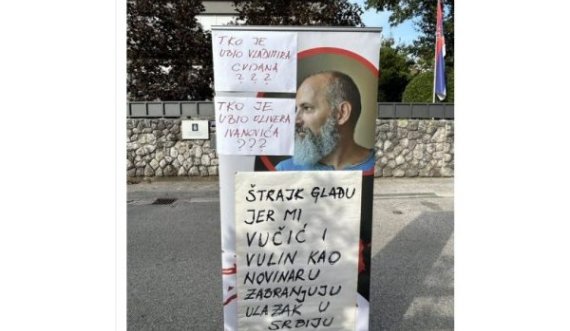 Gazetari kroat nis grevën para Ambasadës serbe në Zagreb