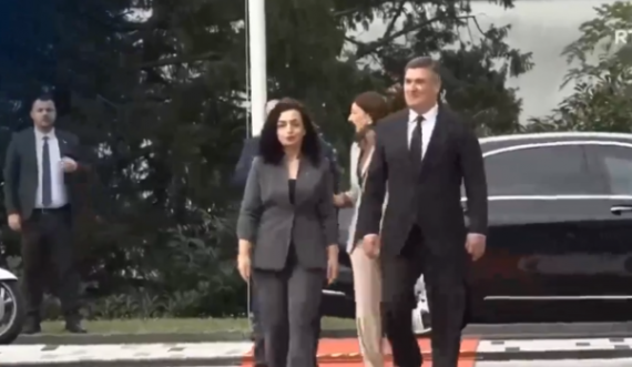 Vjosa Osmani pritet me ceremoni shtetërore në Kroaci