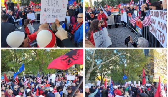 Qindra shqiptaro-amerikanë protestuan para selisë së OKB-së për të dënuar aktet e vazhdueshme të terrorizmit të Serbisë në Kosovë