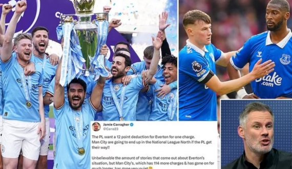 “Man City do të përfundojë në kategorinë e pestë”, legjenda angleze reagon ndaj lajmeve për zbritjen e 12 pikëve nga Evertoni