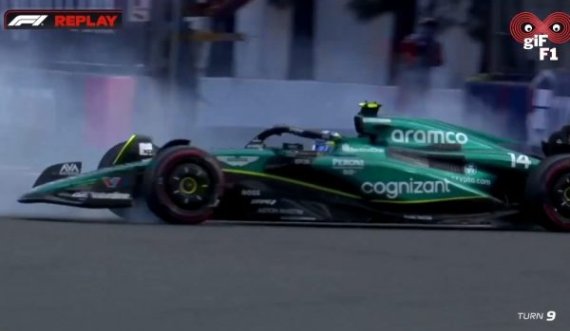 F1/ Alonso tregon mjeshtërinë – humbi kontrollin, por e mbajti makinën larg bordurave