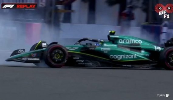 F1/ Alonso tregon mjeshtërinë – humbi kontrollin, por e mbajti makinën larg bordurave