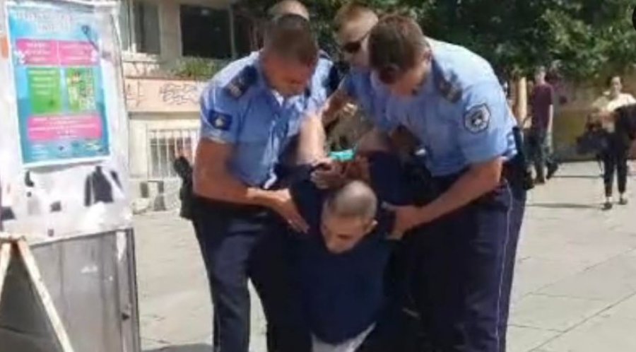 Video nga momenti kur arrestohet njëri nga të dyshuarit për grabitje të bankës në Prishtinë
