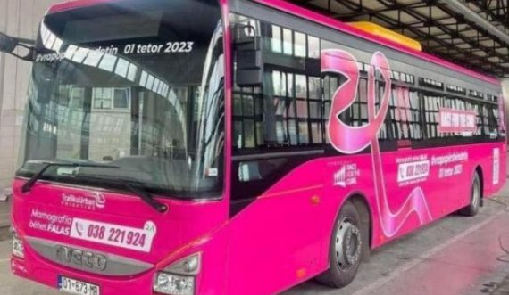 Autobusi rozë nis sot rrugëtimin në rrugët e Prishtinës, ofron mamografi falas