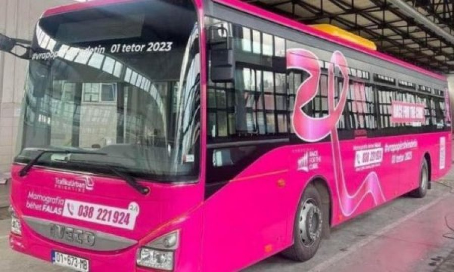 Autobusi rozë nis sot rrugëtimin në rrugët e Prishtinës, ofron mamografi falas