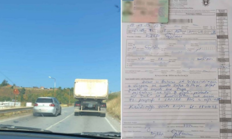 Gjilan: Tejkaloi në vijë të plotë, shoferi në Gjilan gjobitet  dhe i merret leja për 3 muaj