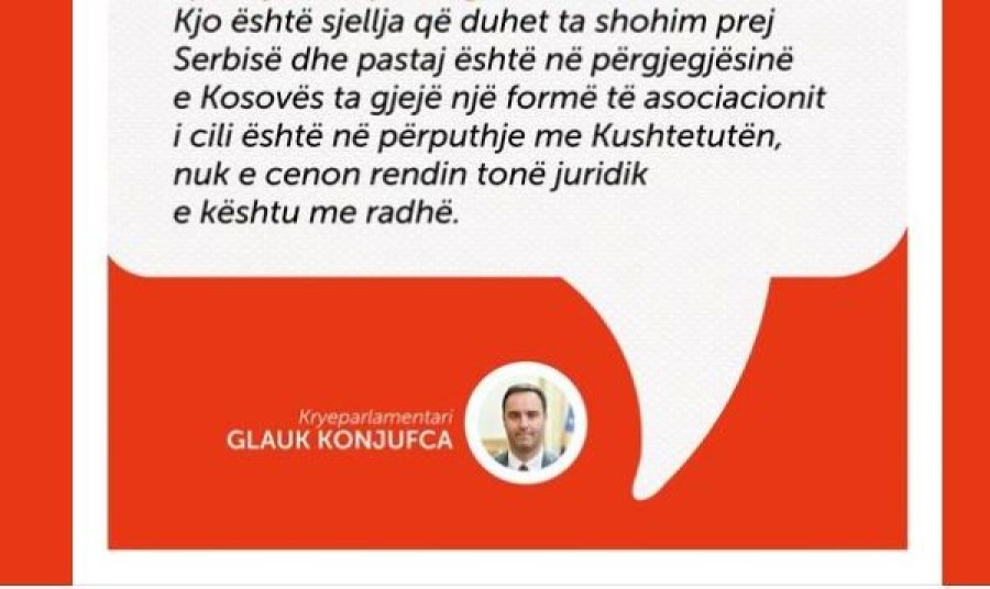 VV-ja shkëput një citat të Glauk Konjufcës: Serbia duhet të pajtohet që kur kalon kufirin në Merdare është në një shtet tjetër