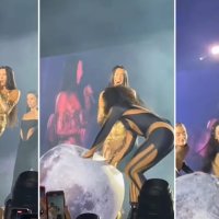 Dua Lipa e lodhur nga muzika, për pak rrëzohet në skenë, ngatërrohet me balonin gjigant dhe balerinat detyrohet t’i vijnë ndihmë