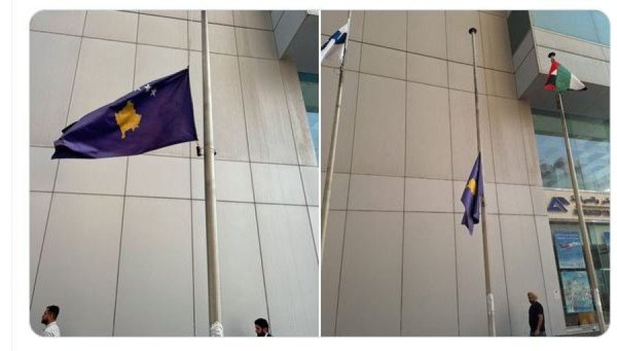 Në Ambasadën e Kosovës në Emiratet e Bashkuara Arabe ulet flamuri i Kosovës në gjysmështizë