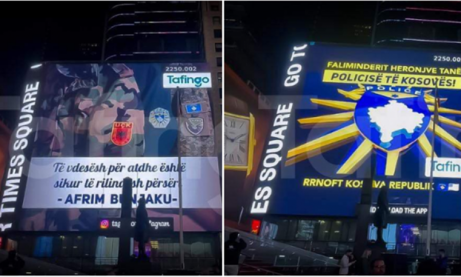Në New York shfaqën billboarda falënderues për Policinë e Kosovës