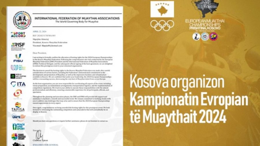 Kosovës i besohet organizimi i Kampionatit Evropian të Muaythait 2024