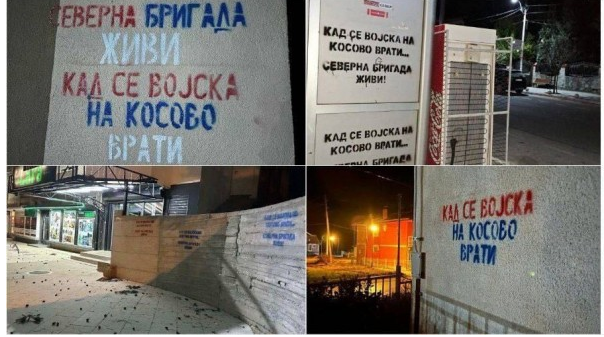 Grafitet fashiste serbe në veri, paralajmërim për aventurë të re si Banjsko 