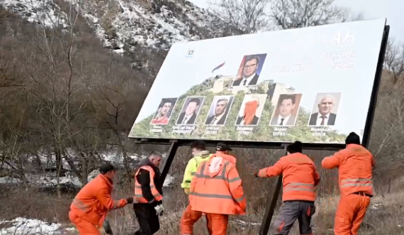 Shteti largon billbordet ilegale me simbole dhe imazhe të diktatorëve e agresorëve serb në Zveçan