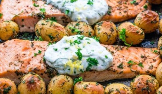 Receta e Pepës: Tavë me salmon dhe patate