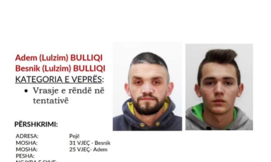 Policia shpall në kërkim dy të dyshuarit për plagosjen në Pejë