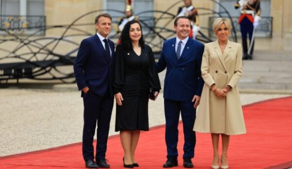 Në Paris Presidentja Osmani dhe Zotëriu i Parë priten nga Presidenti i Francës