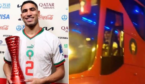 Achraf Hakimi kapet duke vozitur autobusin e Marokos