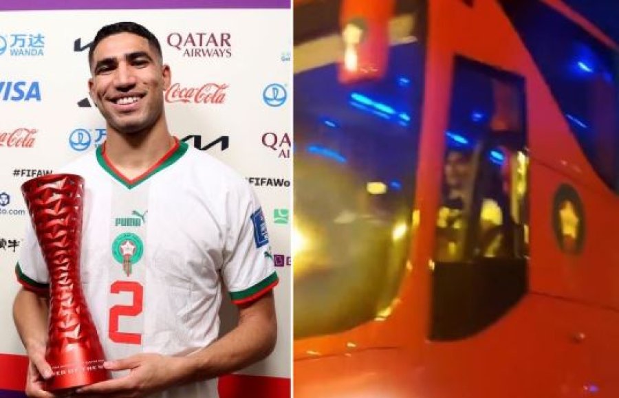 Achraf Hakimi kapet duke vozitur autobusin e Marokos