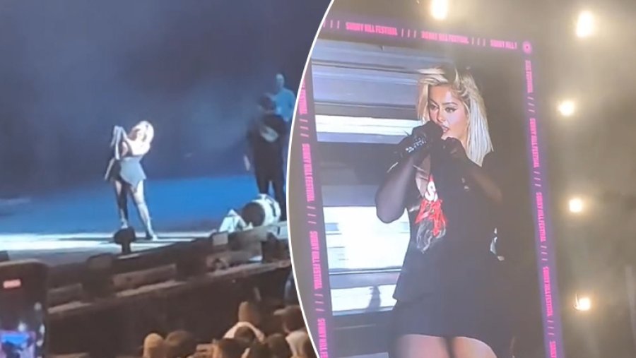 E gjuajtën edhe në Kosovë, Bebe Rexha i drejtohet sigurimit në shqip që të mos e largojë fansin: Lëre lëre, është vetëm një bluzë