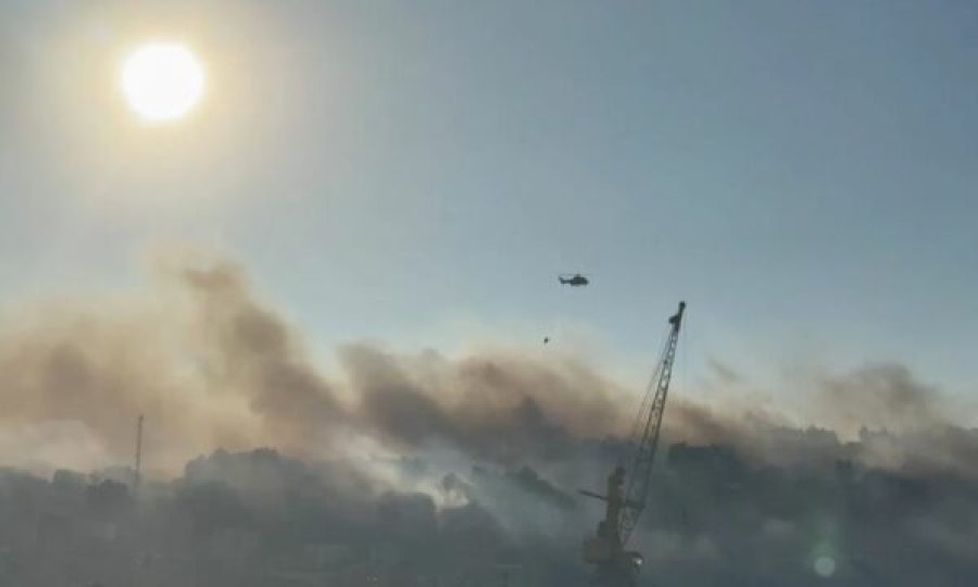 Shëngjini i rrethuar nga flakët, mbërrin ndihma evropiane