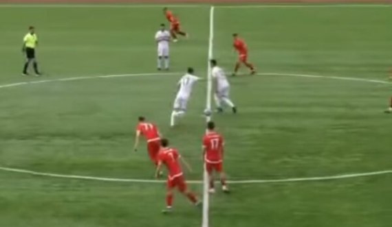Futbollisti i  Llapit shënon gol spektakolar për karrierë, godet porten nga pika e mesit të fushës
