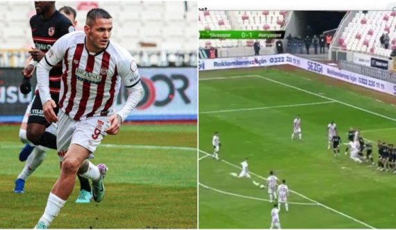 Sulmuesi shqiptar  Rey Manaj  shënon gol të çmendur nga gjuajtja e lirë në Turqi