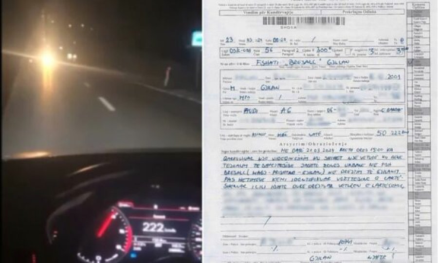 Publikoi video duke vozitur me shpejtësi marramendëse, gjobitet shoferi në Gjilan
