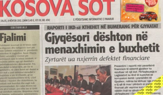 Gazeta Kombëtare KOSOVA SOT duhet kompensuar nga Serbia për dëmet e luftës që i janë shkaktuar