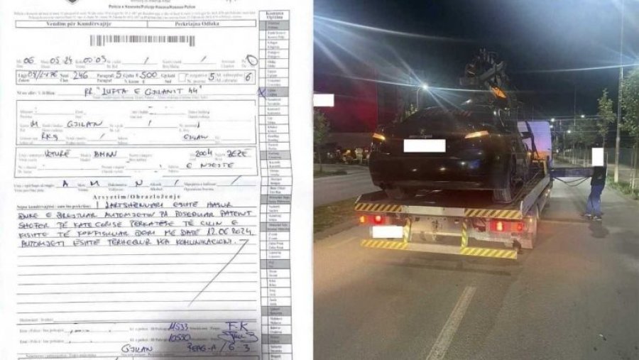 Shoferi gjilanas gjobitet me 500 euro dhe i konfiskohet vetura për shkelje të rëndë të rregullave të trafikut