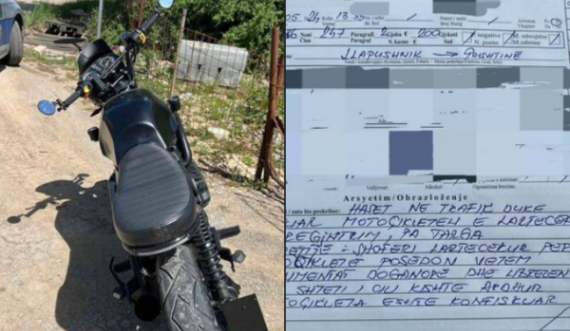 Shoferi drejtoi motoçikletën pa regjistrim, gjobitet me 200 euro 