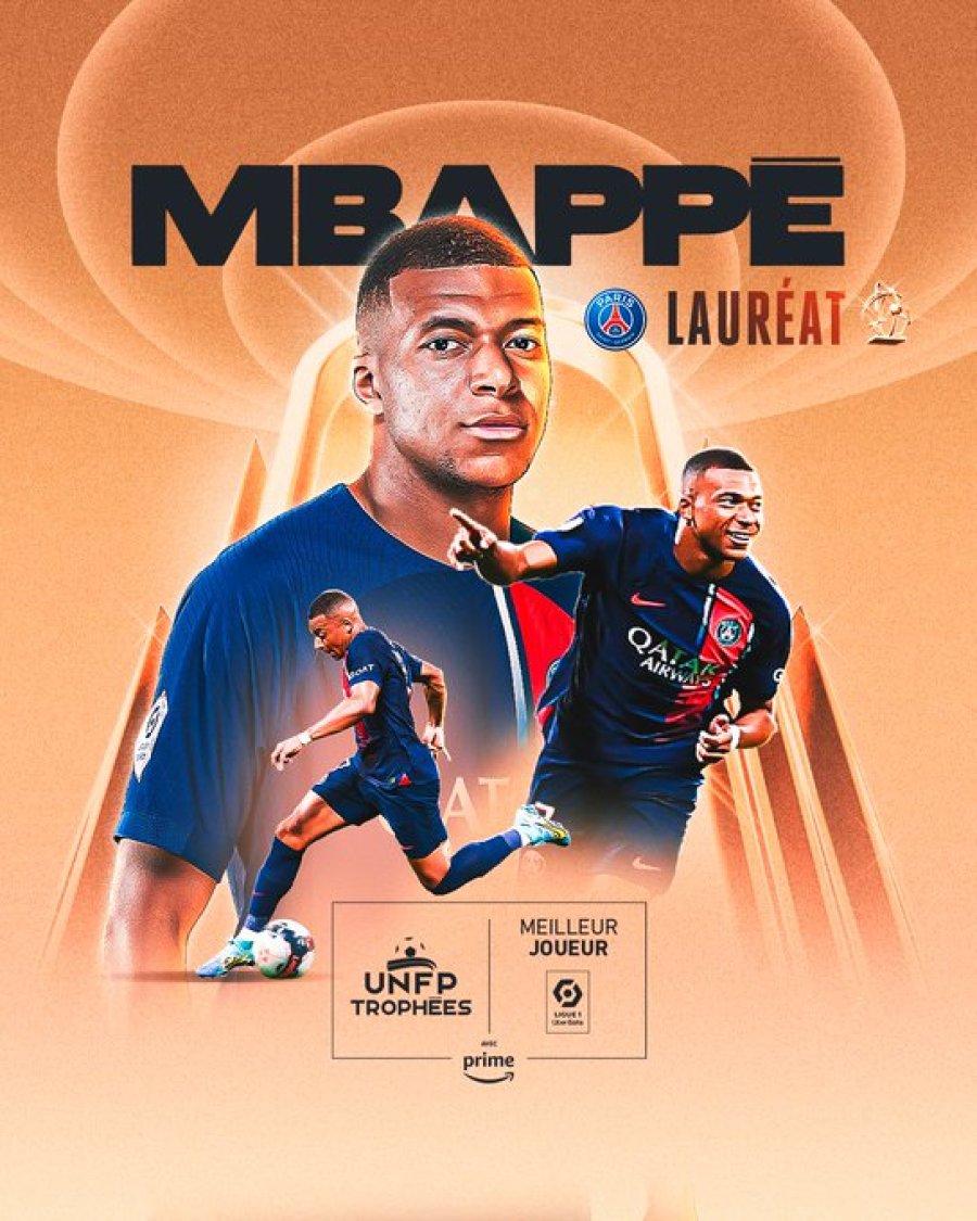 Edon Zhegrova në krah të Kylian  Mbappe 