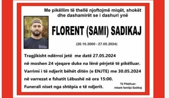 Sot varroset 24 vjeçari nga Deçani që humbi jetën tragjikisht në vendin e punës në Zvicër