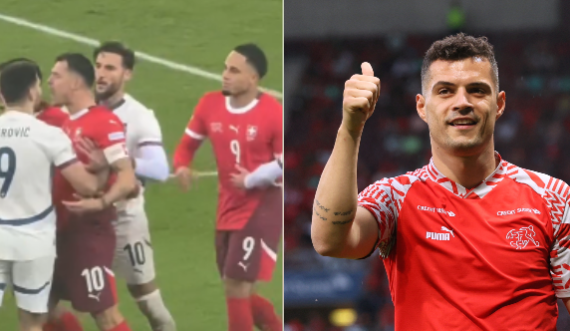 Granit Xhaka i vetëm ndaj tre lojtarëve serbë