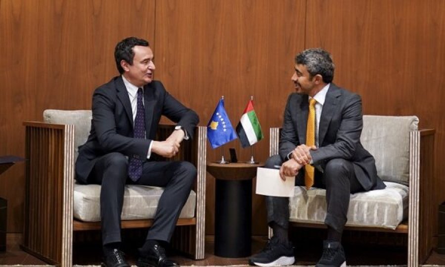 Albin Kurti takon ministrin e Jashtëm të Emiratëve të Bashkuara Arabe