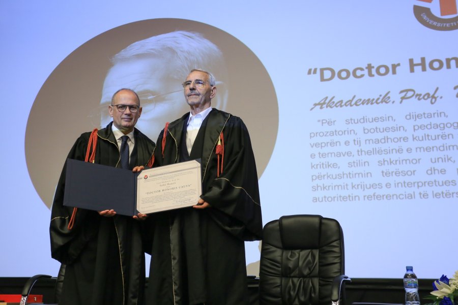 Akademik Prof. Sabri Hamiti nderohet me titullin 'Doctor Honoris Causa' nga Universiteti i Tiranës