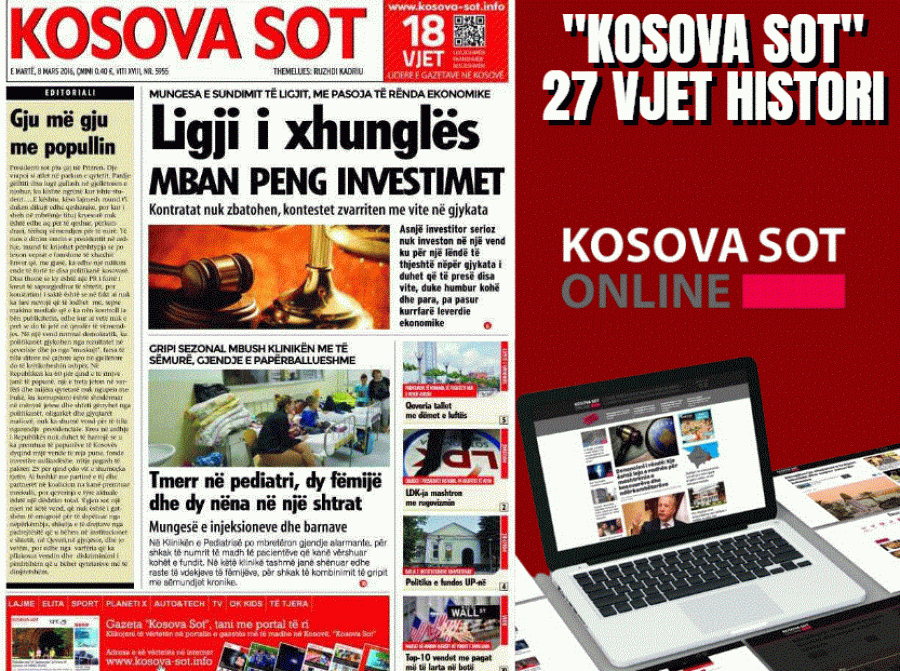 ‘KOSOVA SOT ONLINE’ 27 VJET HISTORI DUKE INFORMUAR PUBLIKUN ME PROFESIONALIZËM
