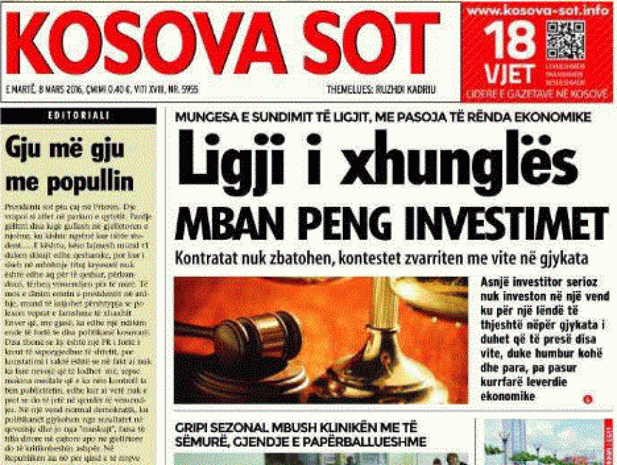 ‘Kosova Sot Online' dallohet për vërtetësinë e informacionit që i jep publikut