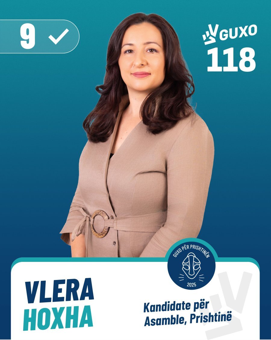 Dr. Spec.Vlera Hoxha me numrin 9 kandidate për Asamblenë Komunale në Prishtinë nga Lista GUXO me numrin 9